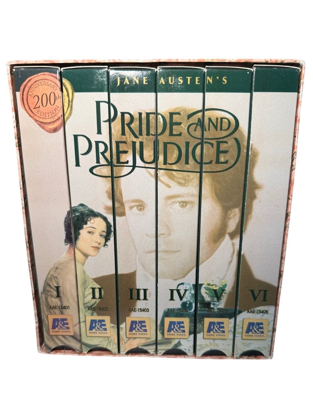 Jane Austen Pride & Prejudice 200th Anniversary VHS Box Set BBC A&E 6 Tape